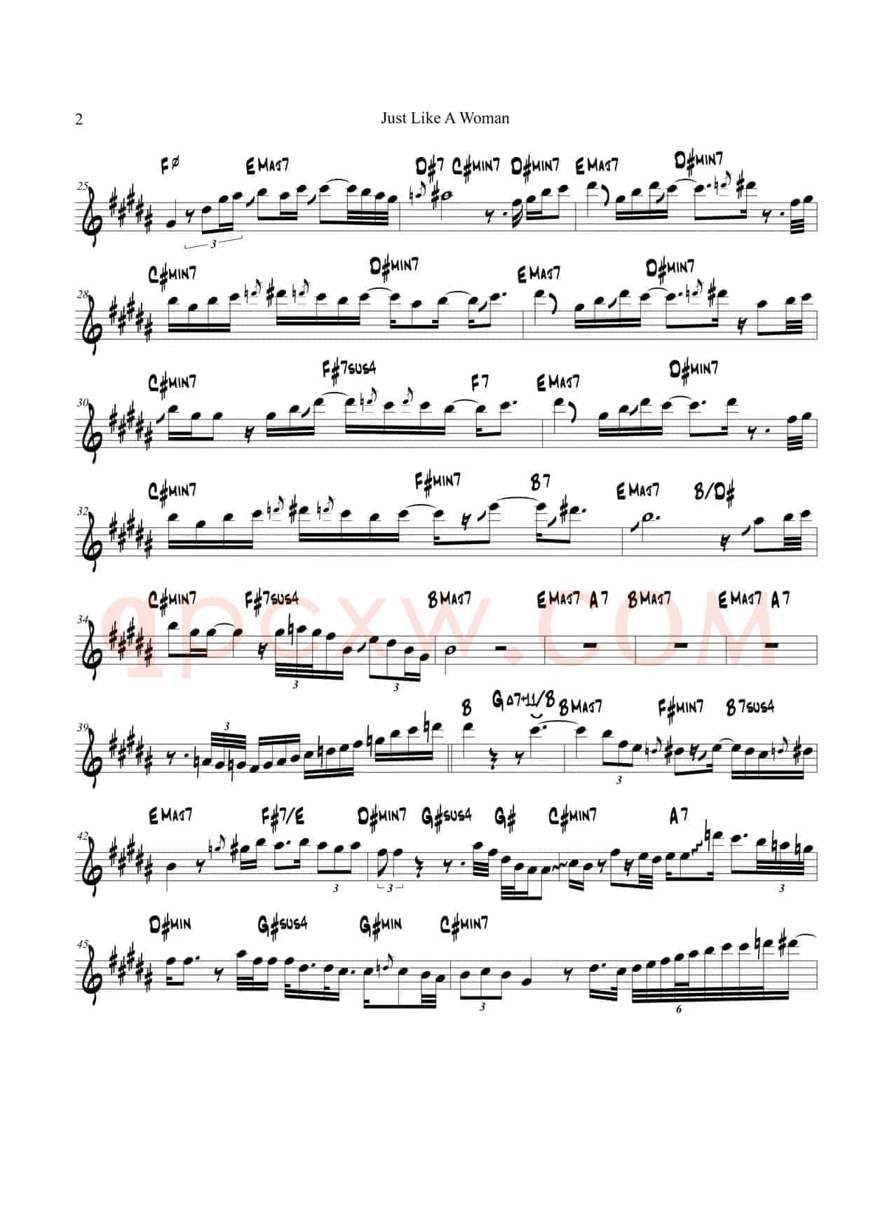 Just Like A Woman（中音萨克斯）