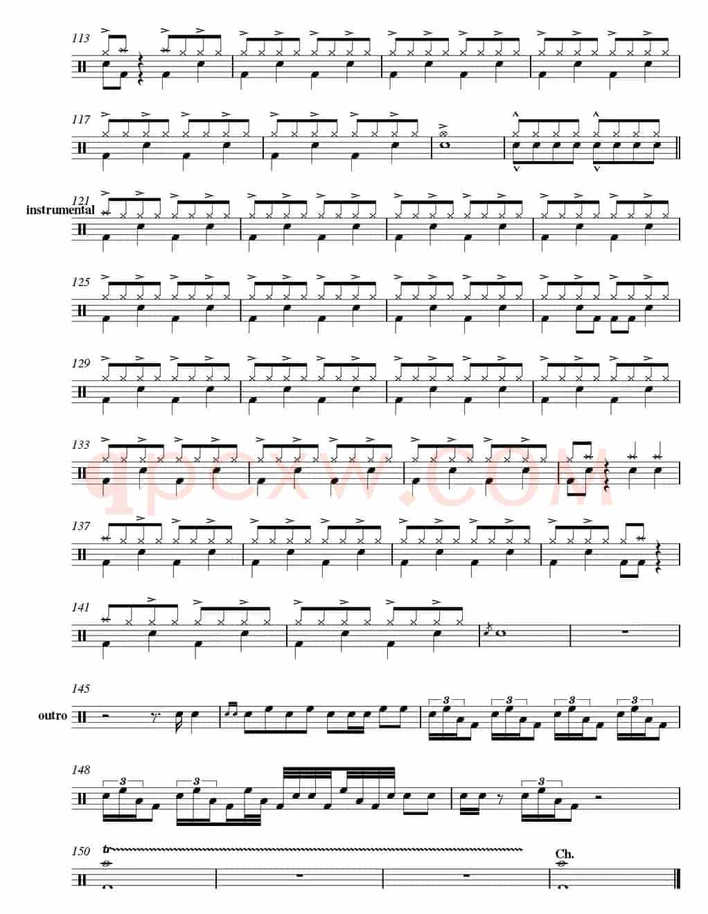 爵士鼓谱：Led Zeppelin - Rock n'roll