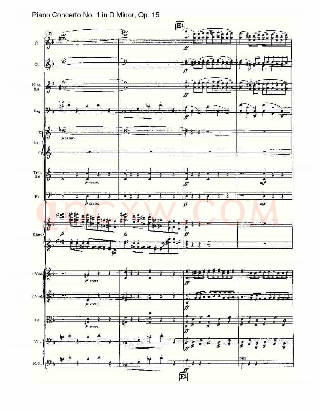 D小调钢琴第一协奏曲, Op.15第一乐章(一)