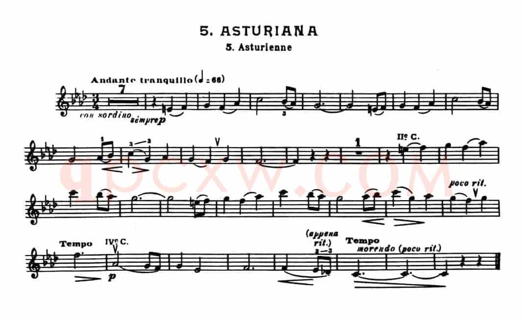 Suite of Spanish Folksongs:5、ASTURIANA