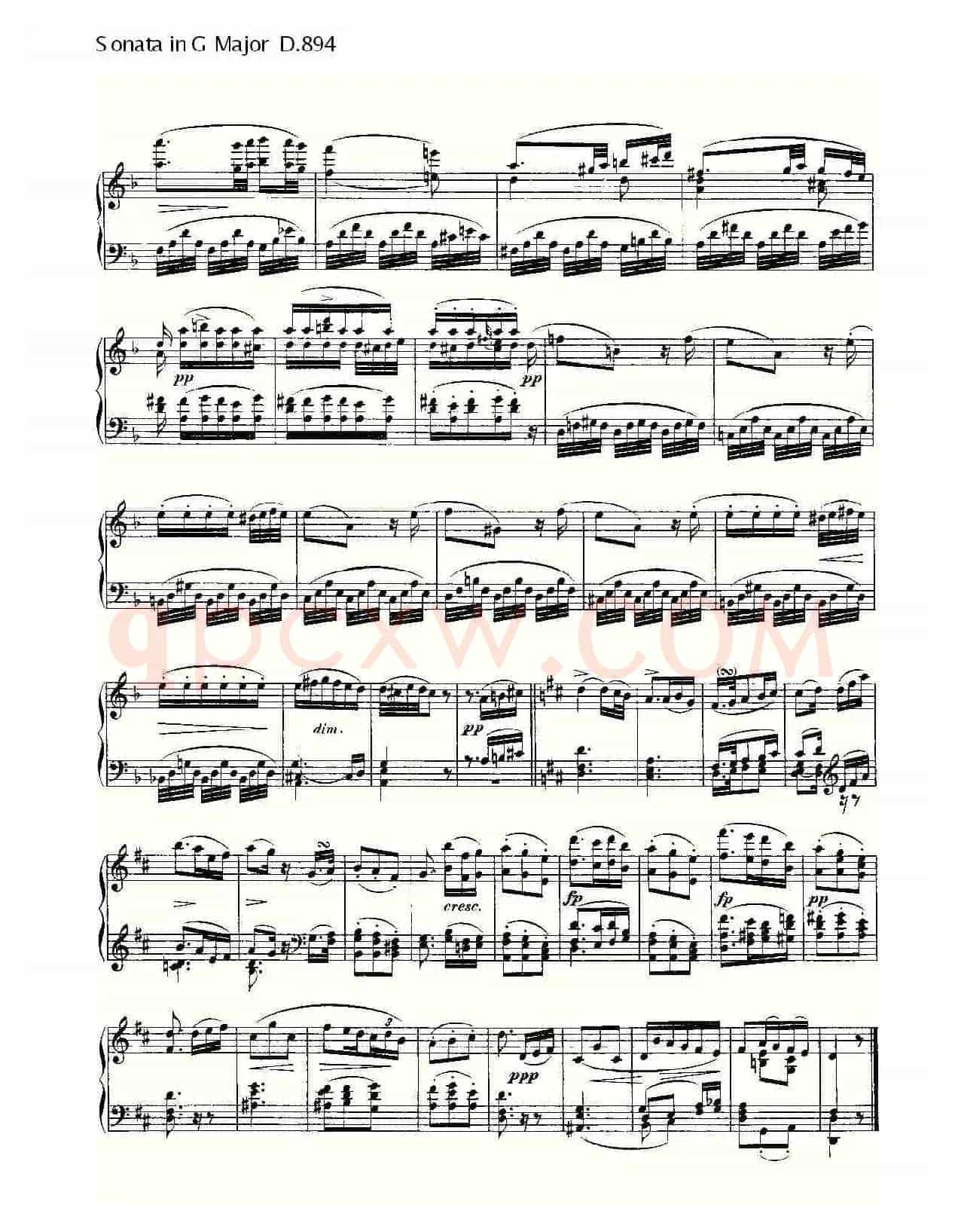 Sonata in G Major D.894(G大调奏鸣曲 D.894)