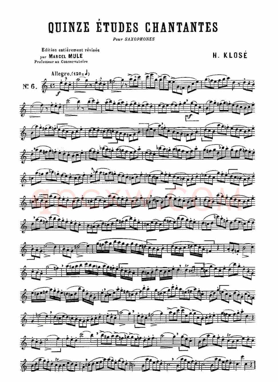 Klose Etudes Chantantes Pour Saxophone（练习曲之六）