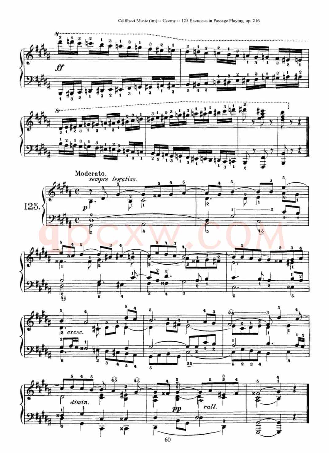 125 Exercises in Passage Playing Op.261（车尔尼125首钢琴短乐句练习曲（112——125））