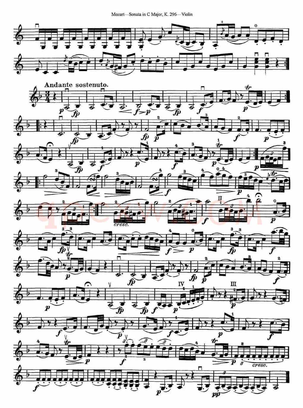 Violin Sonata in C Major K.296