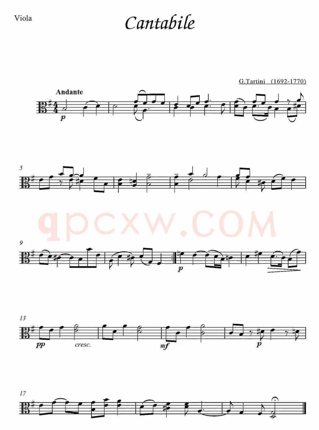 Cantabile（中提琴分谱）