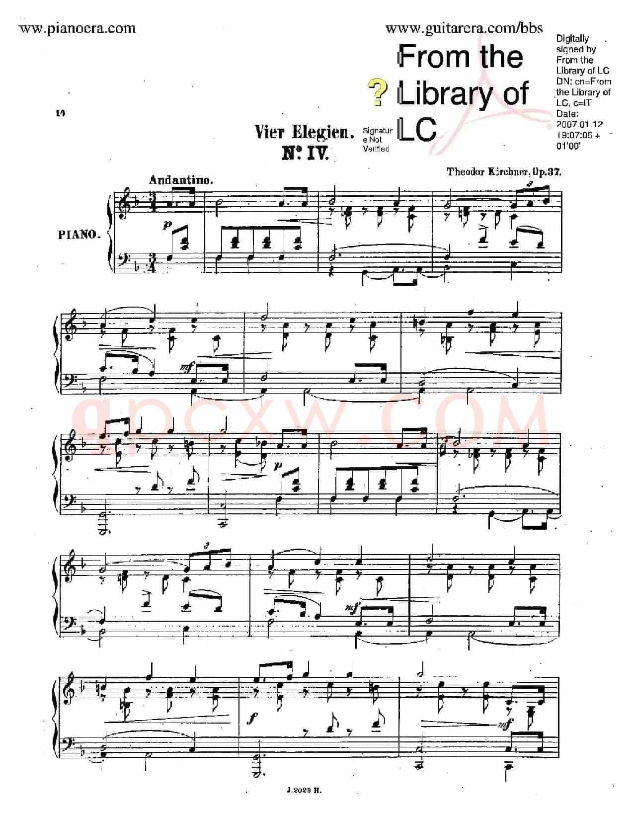 Vier Elegien Op.37（4首悲歌·4）