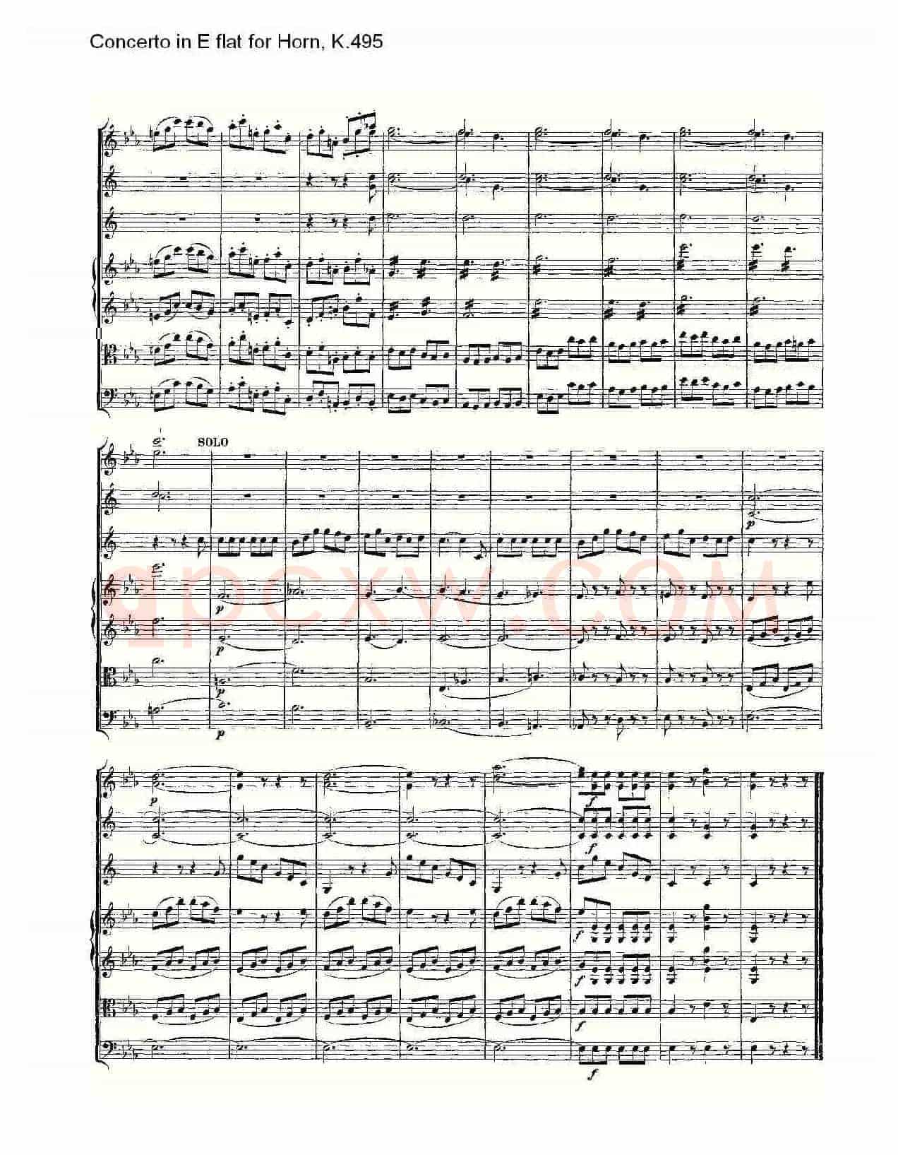 Concerto in E flat for Horn, K.495(Eb调法国号协奏曲, K.4)