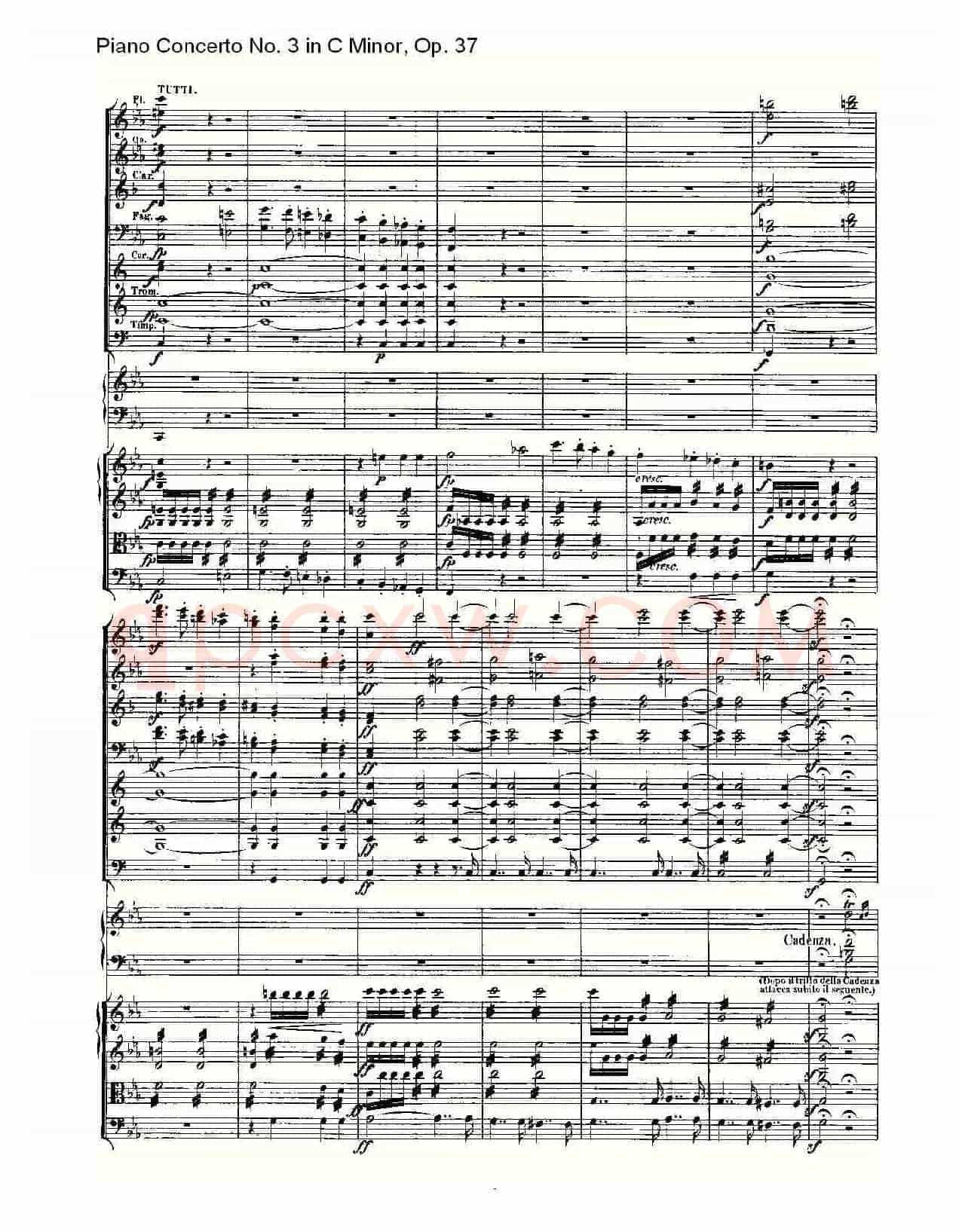 C小调钢琴第三协奏曲 Op.37 第一乐章