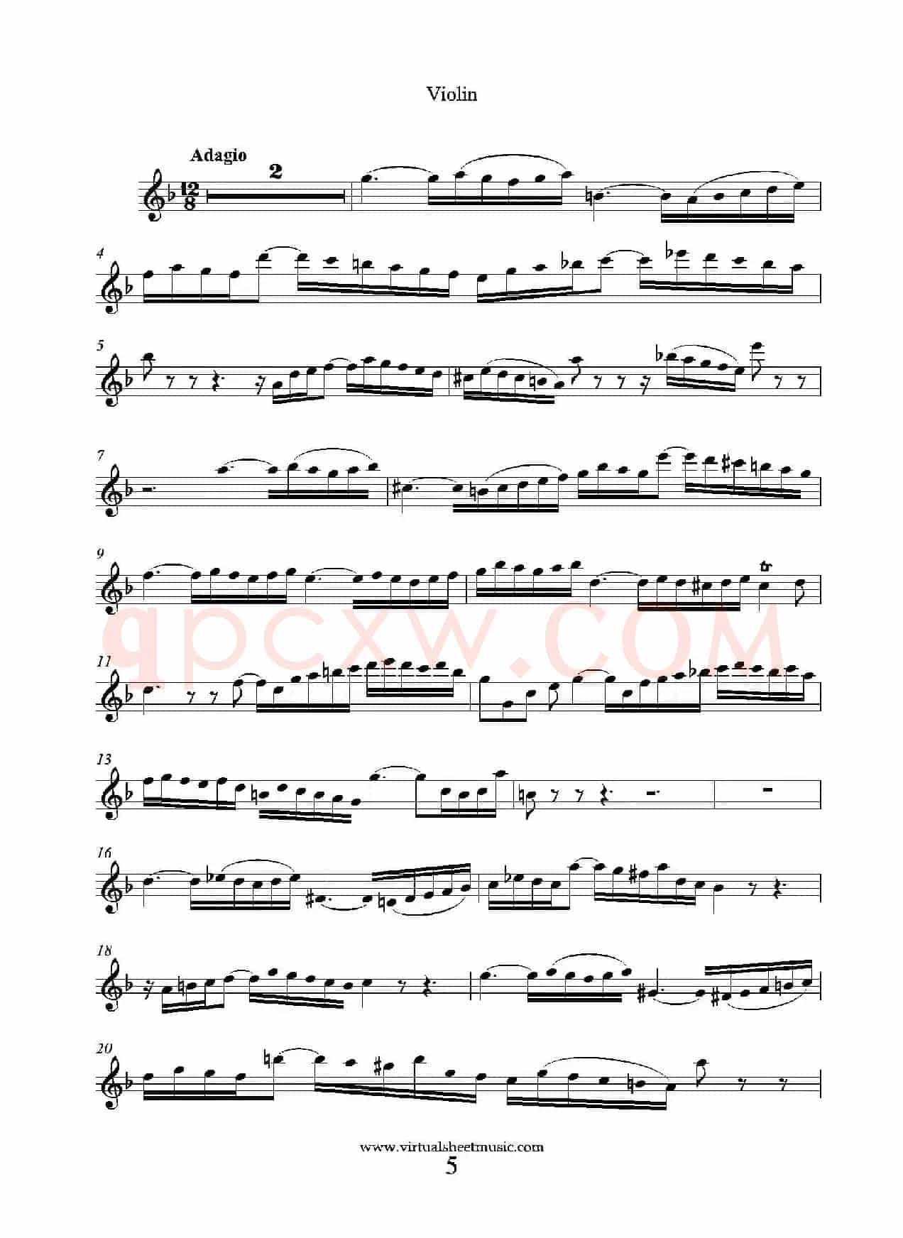 Concerto in D minor（小提琴分谱）