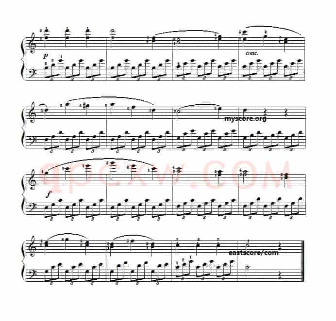 车尔尼《小钢琴家》（Czerny 823）第44首（曲谱及练习提示）