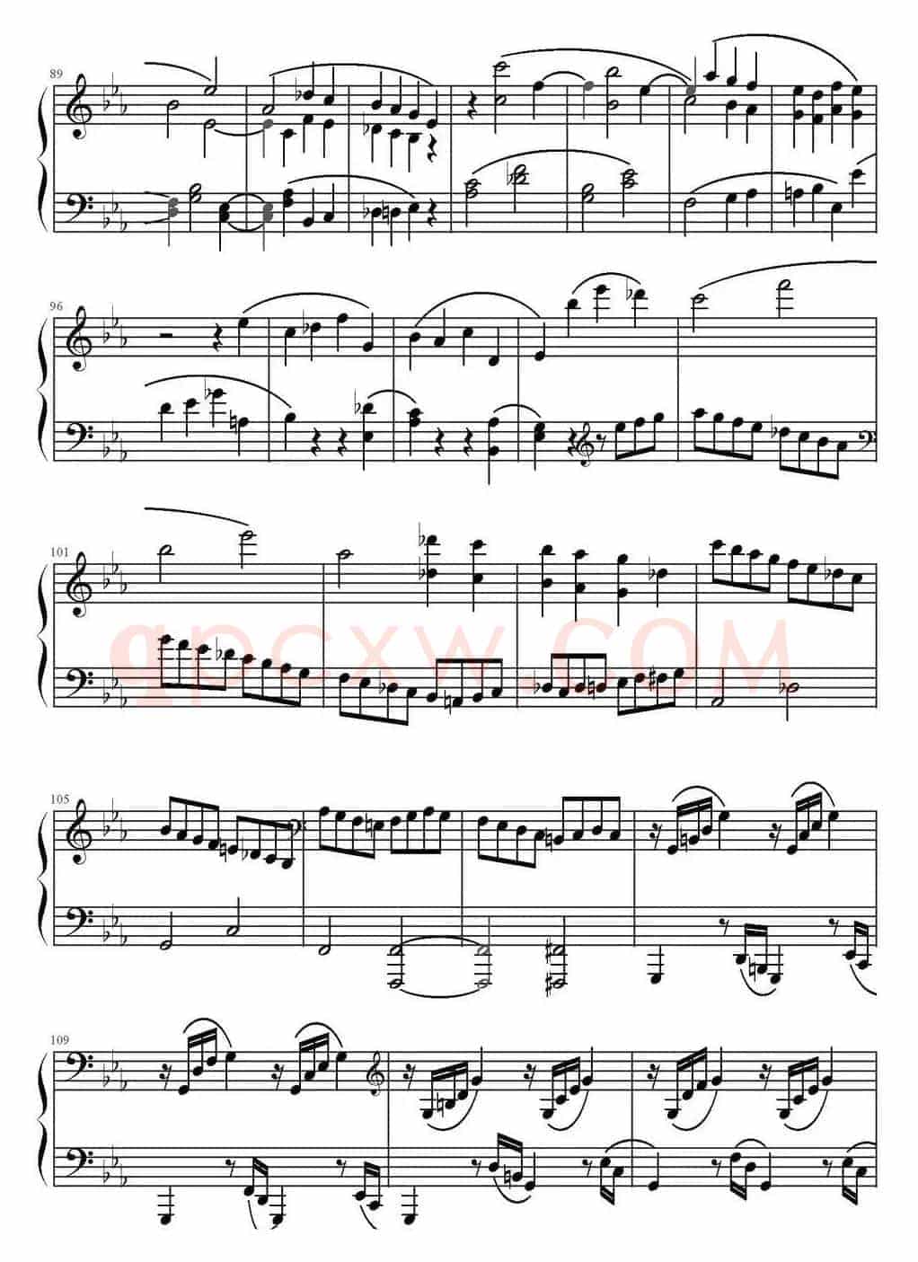 c小调第八钢琴奏鸣曲第三乐章（作品13号“悲怆”）
