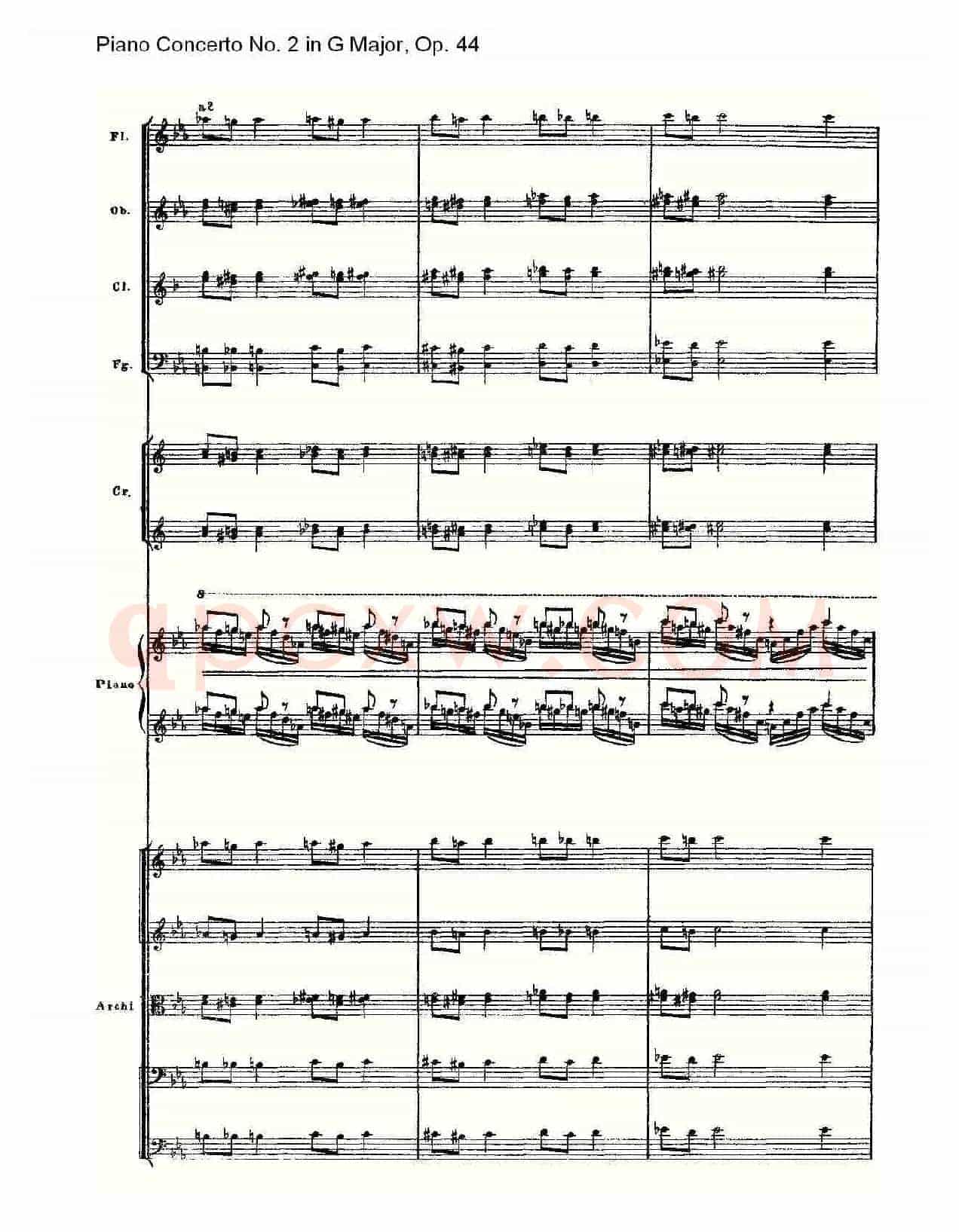 G大调第二钢琴协奏曲, Op.44第一乐章（一）