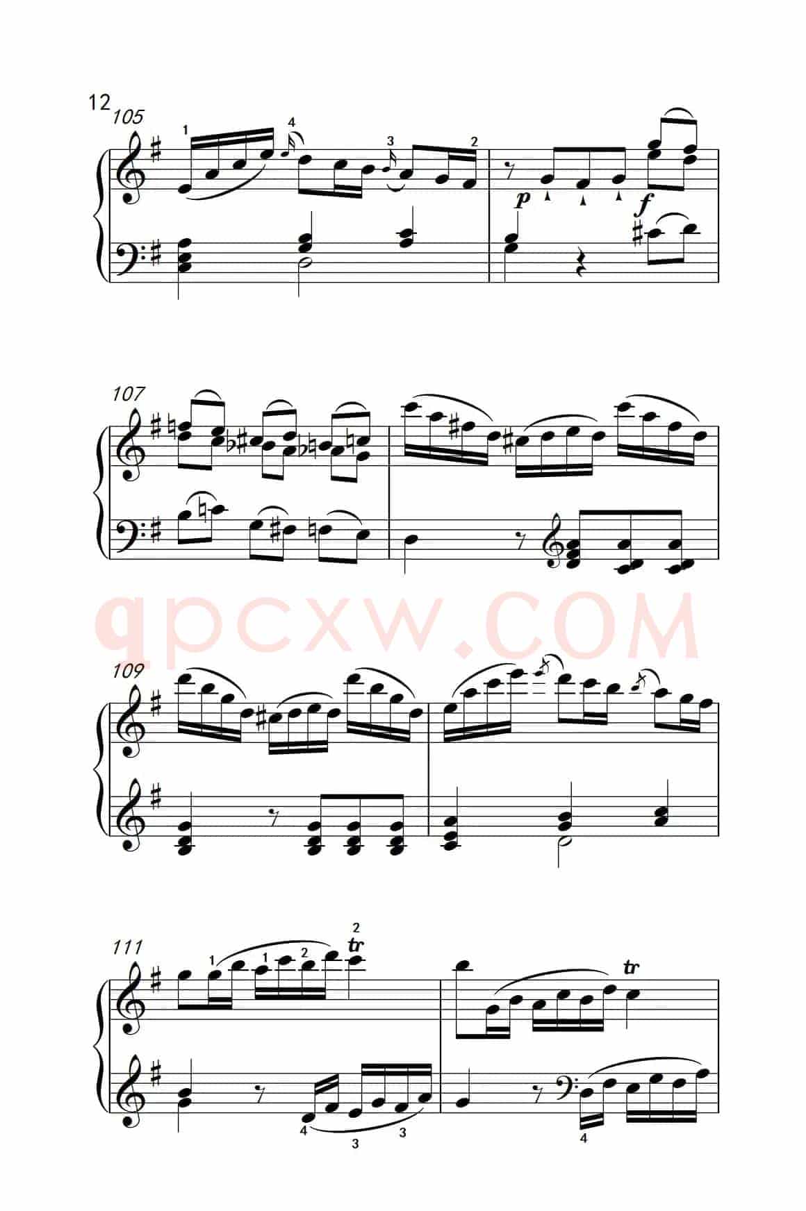第六级 2.G大调奏鸣曲 莫扎特（中央音乐学院 钢琴（业余）考级教程 4-6级）