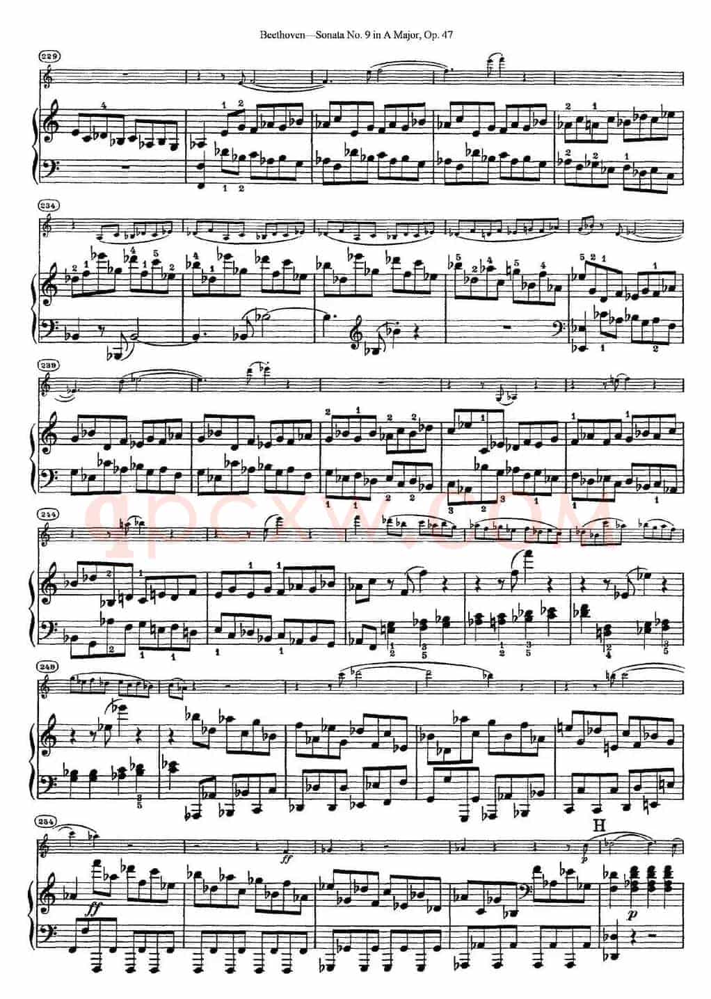 Violin Sonata No.9 in A Major Op.47（小提琴+钢琴伴奏）