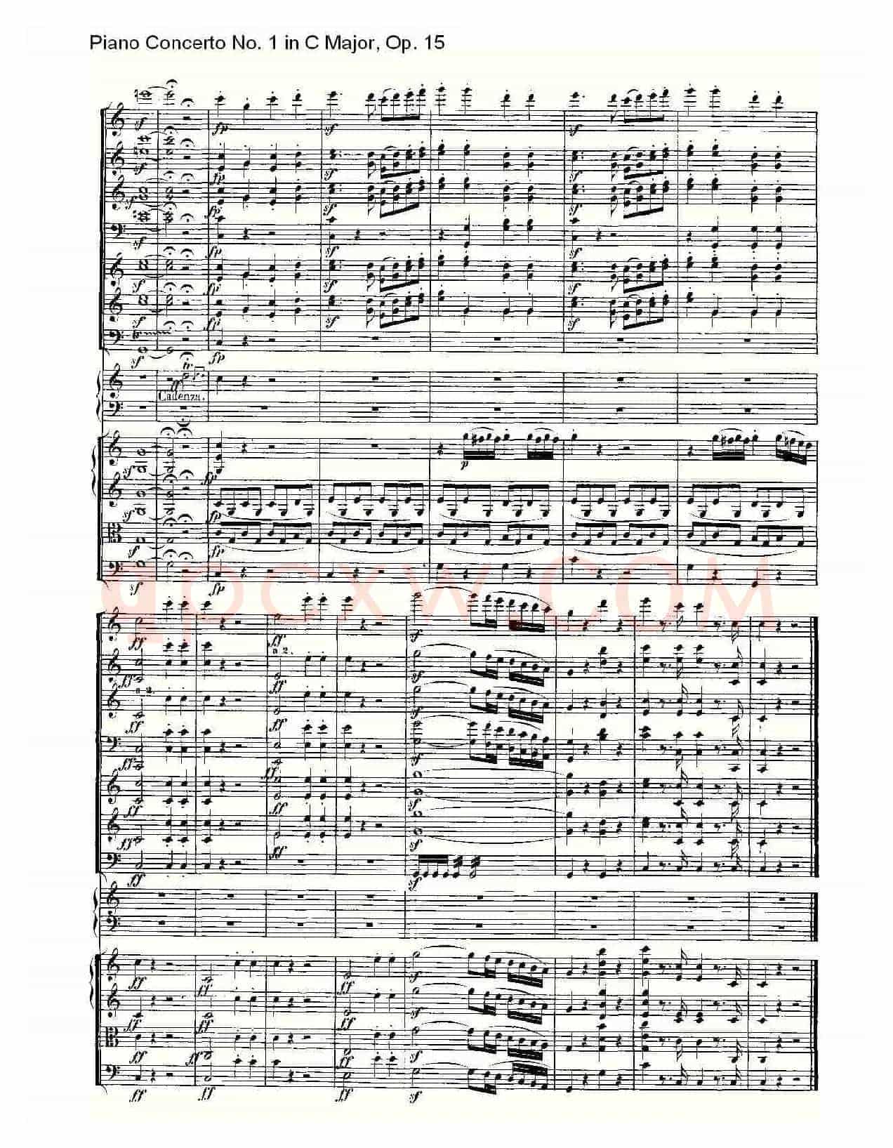 C大调钢琴第一协奏曲 Op.15 第一乐章