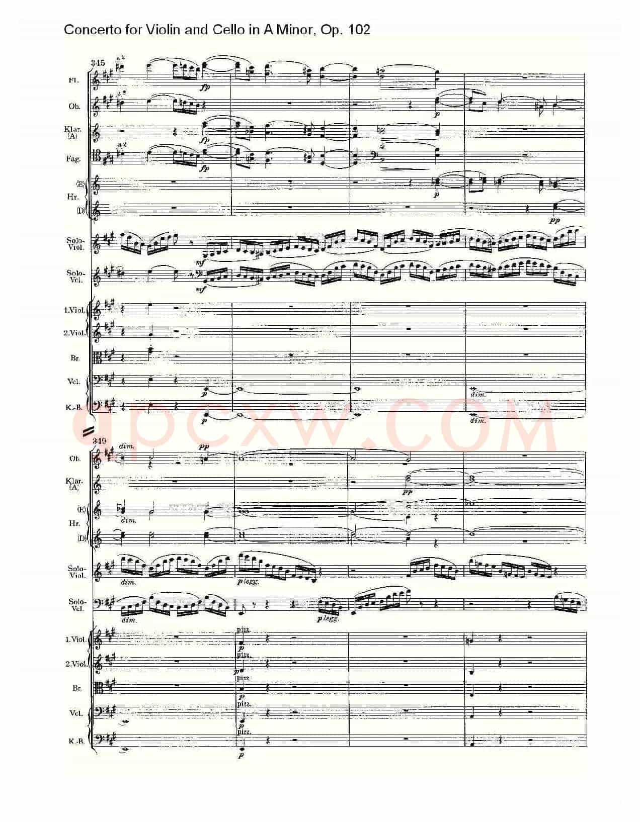 A小调小提琴与大提琴协奏曲, Op.102第一乐章