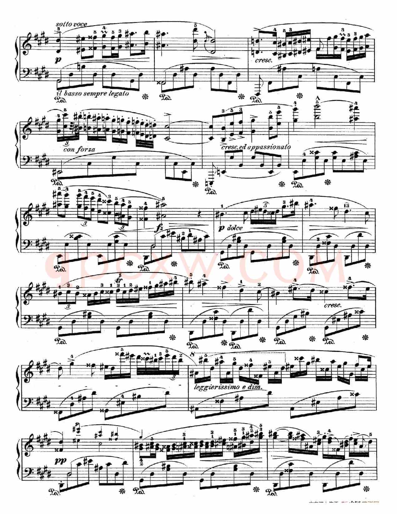 e小调第一钢琴协奏曲 Op.11（钢琴独奏版·第二乐章）