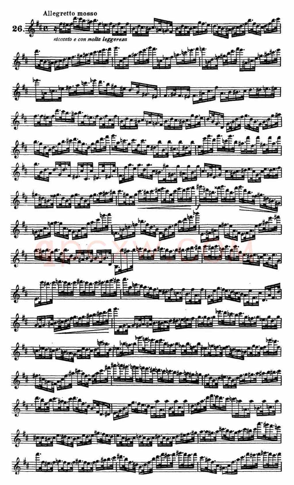 柯勒30首高级长笛练习曲作品75号（NO.26）