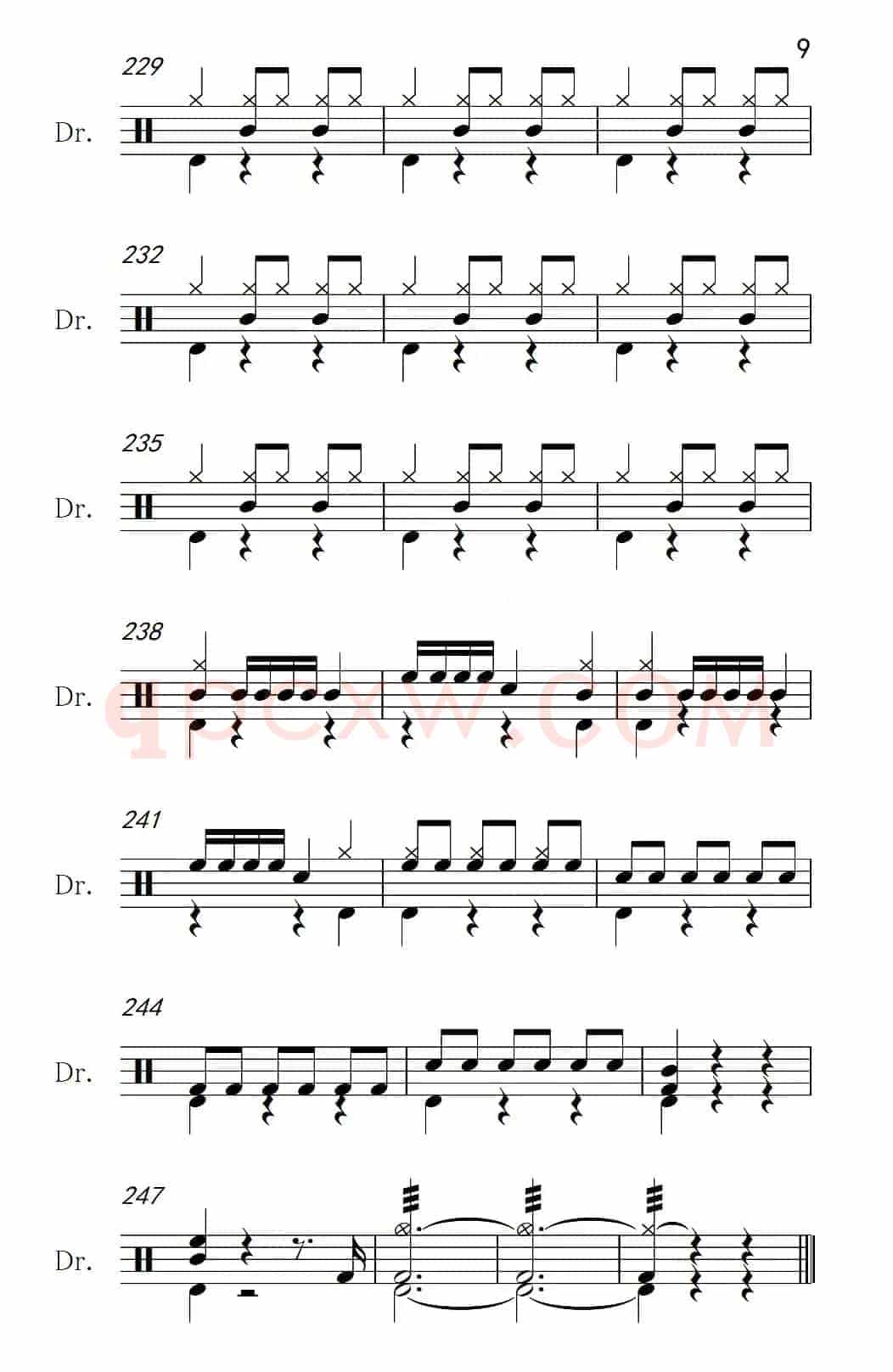[法]溜冰圆舞曲（架子鼓谱）