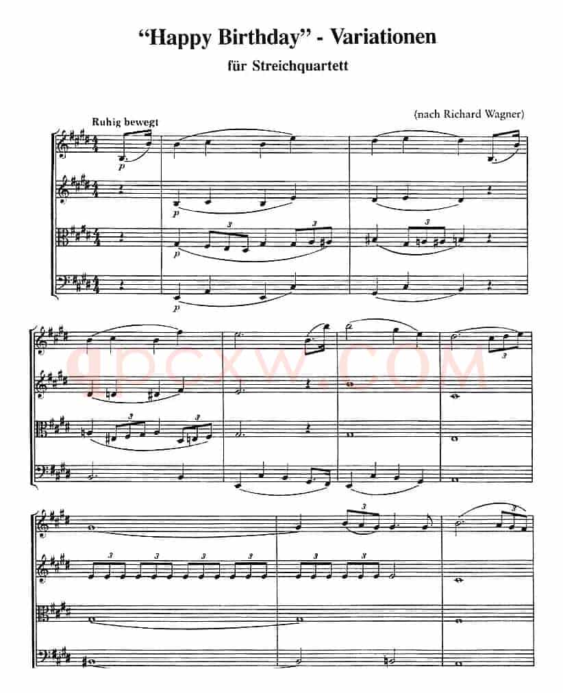 Happy Birthday-Variationen（生日快乐变奏曲、弦乐四重奏）
