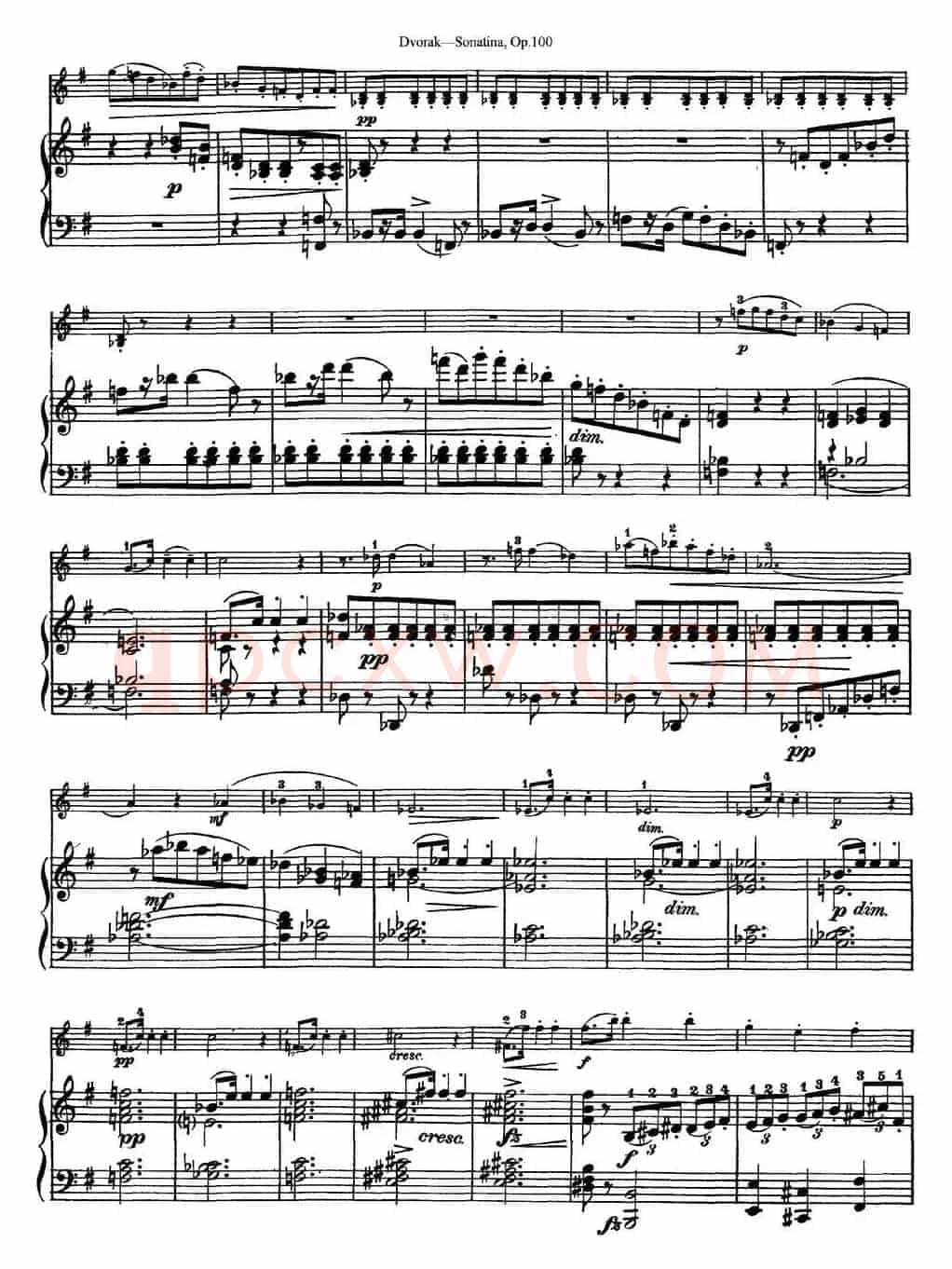 Violin Sonatina Op.100（小提琴+钢琴伴奏）