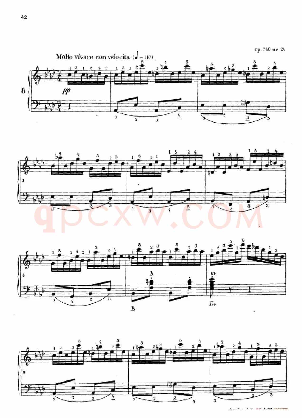 《车尔尼手风琴练习曲集》第Ⅳ册（第8首）
