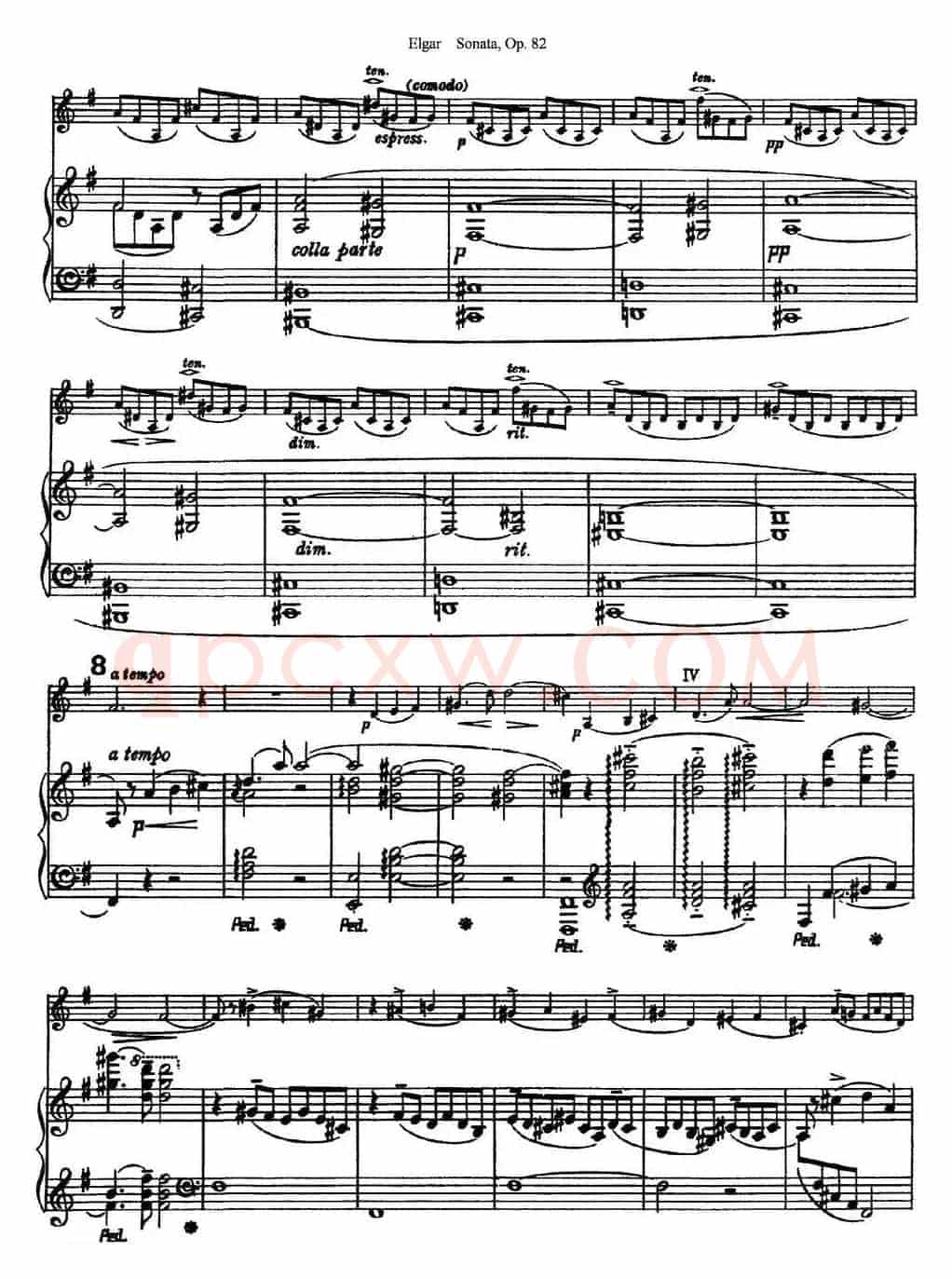 Violin Sonata Op.82（小提琴+钢琴伴奏）