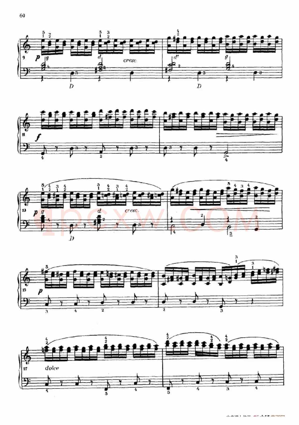 《车尔尼手风琴练习曲集》第Ⅳ册（第12首）