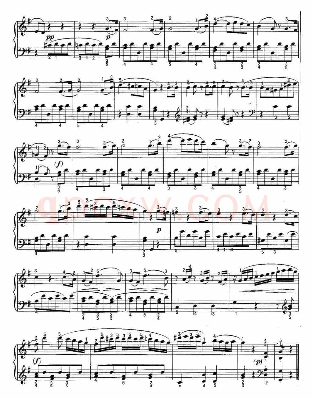 不可不弹的世界钢琴名曲：奏鸣曲（G大调）