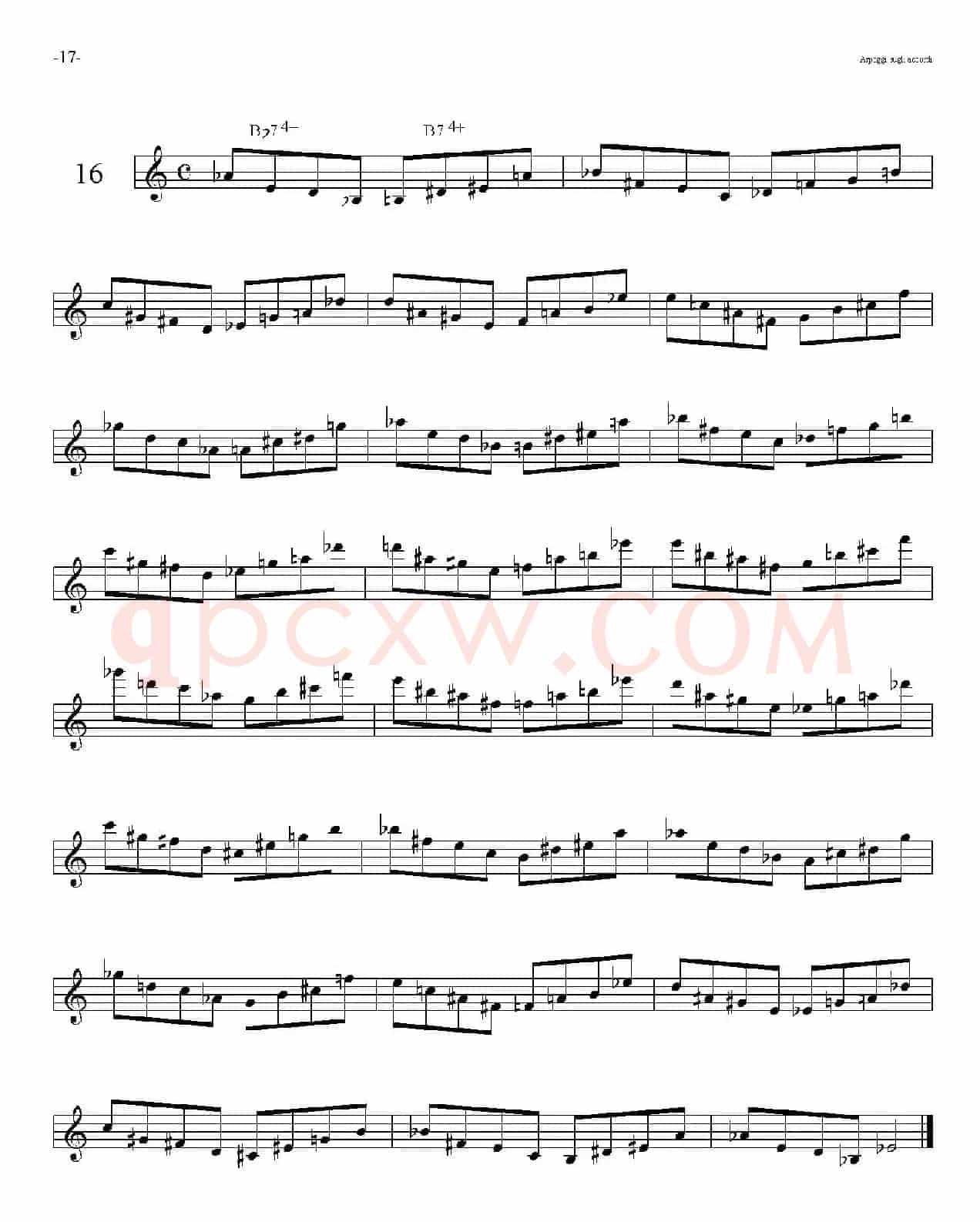 Sax Arpeggi sassofono F（音阶练习（上）16——20）