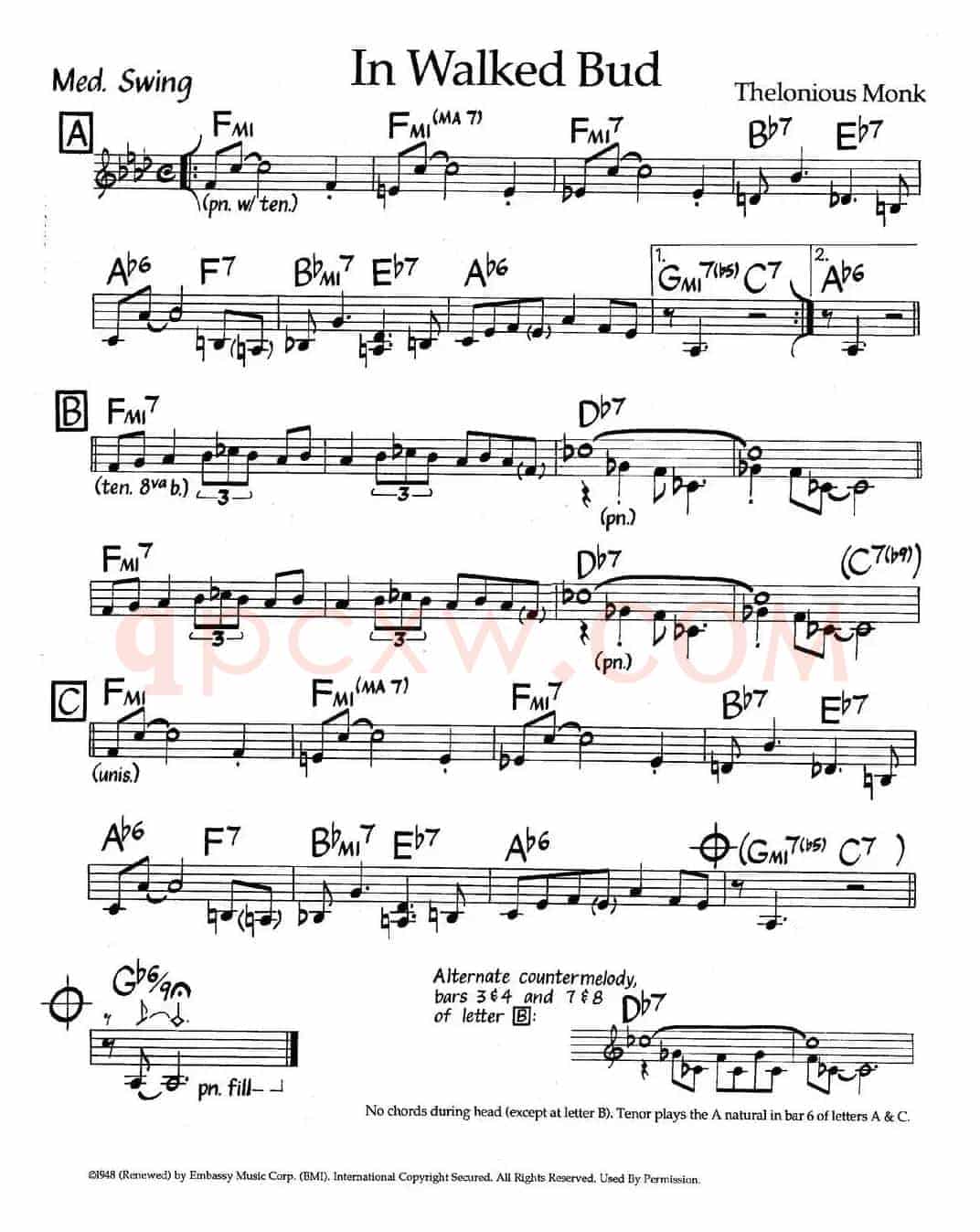 In Walked Bud（爵士钢琴曲）