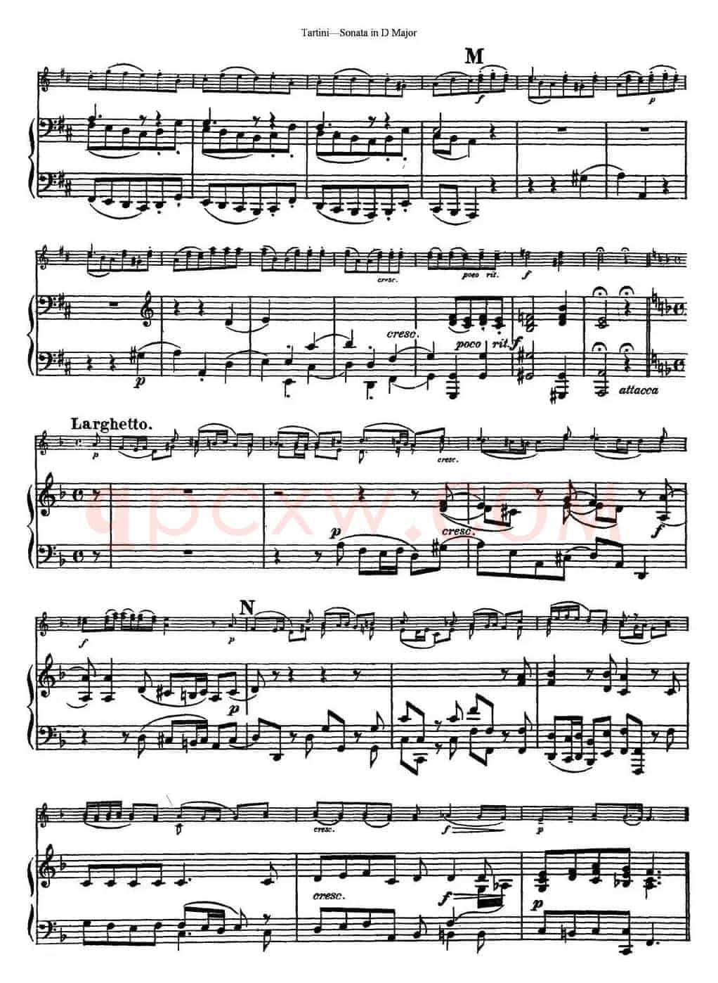 Violin Sonata in D Major（小提琴+钢琴伴奏）