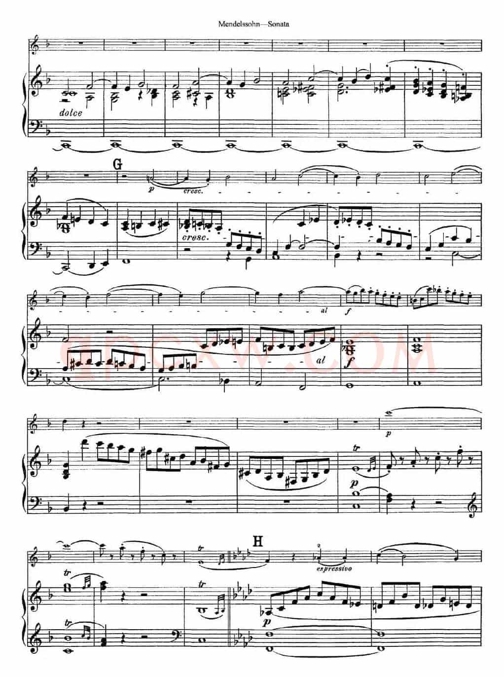 Mendelssohn Violin Sonata（小提琴+钢琴伴奏）