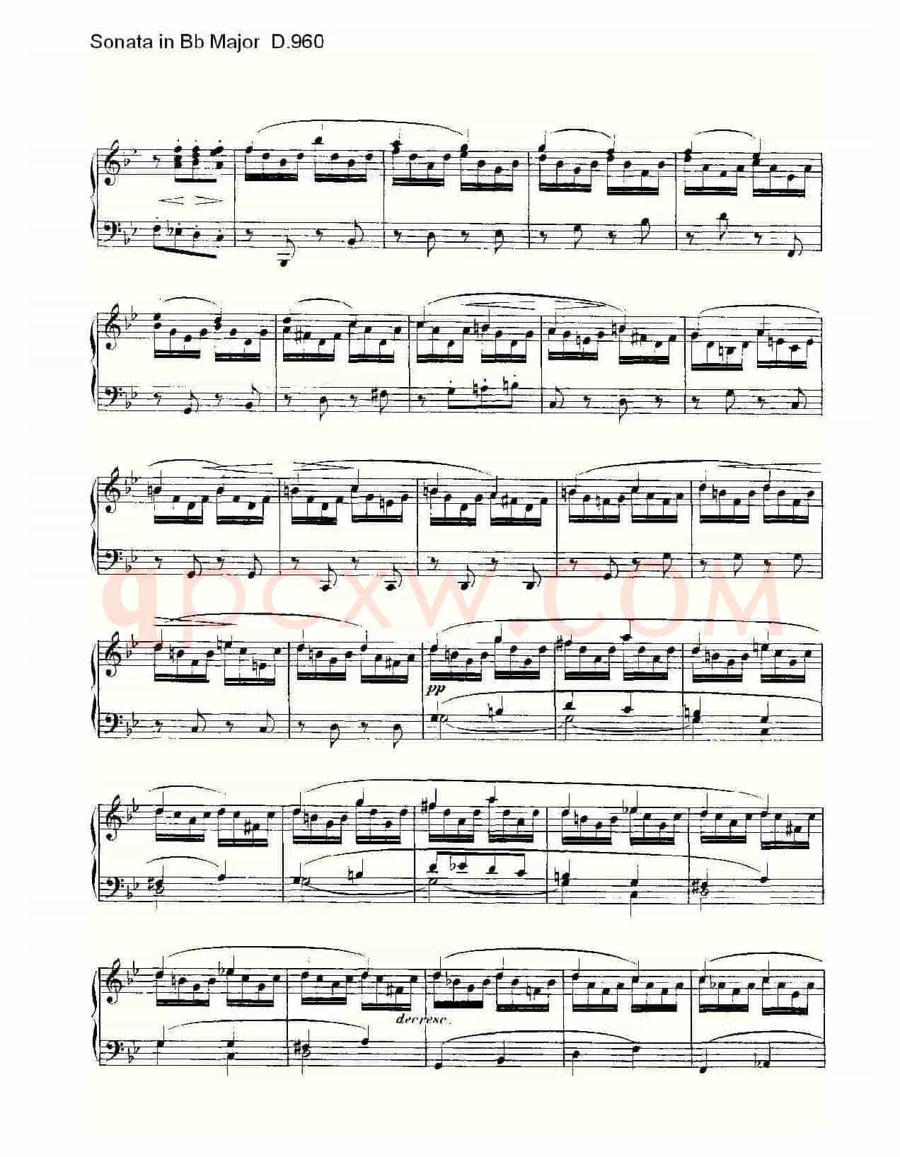 Sonata in Bb Major D.960(Bb大调奏鸣曲 D.960)