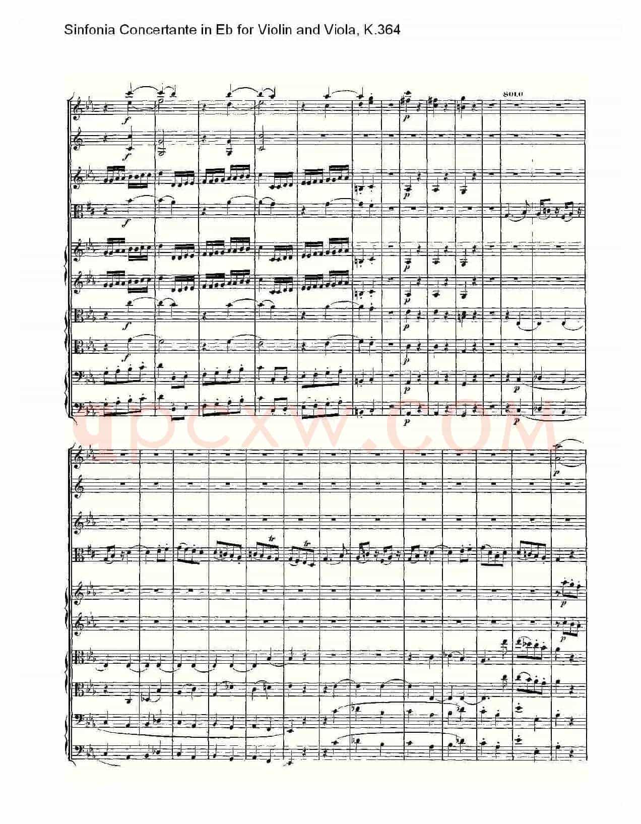 Eb调小提琴与中提琴炫技序曲, K.364(二)