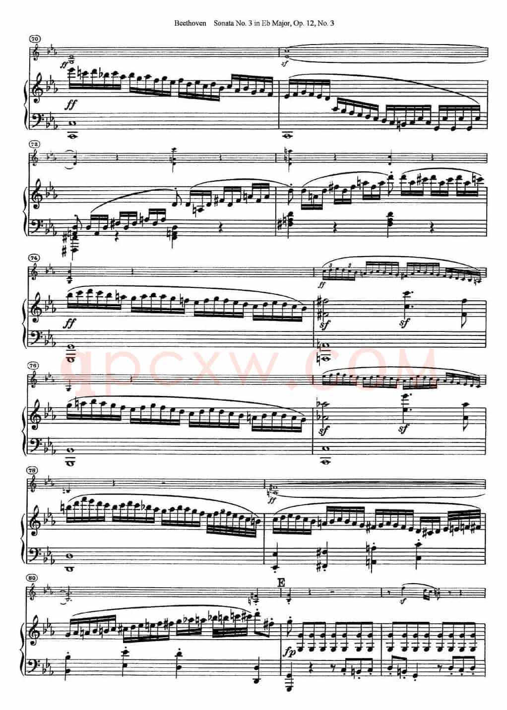 Violin Sonata No.3 in Eb Major Op.12 No.3（小提琴+钢琴伴奏）