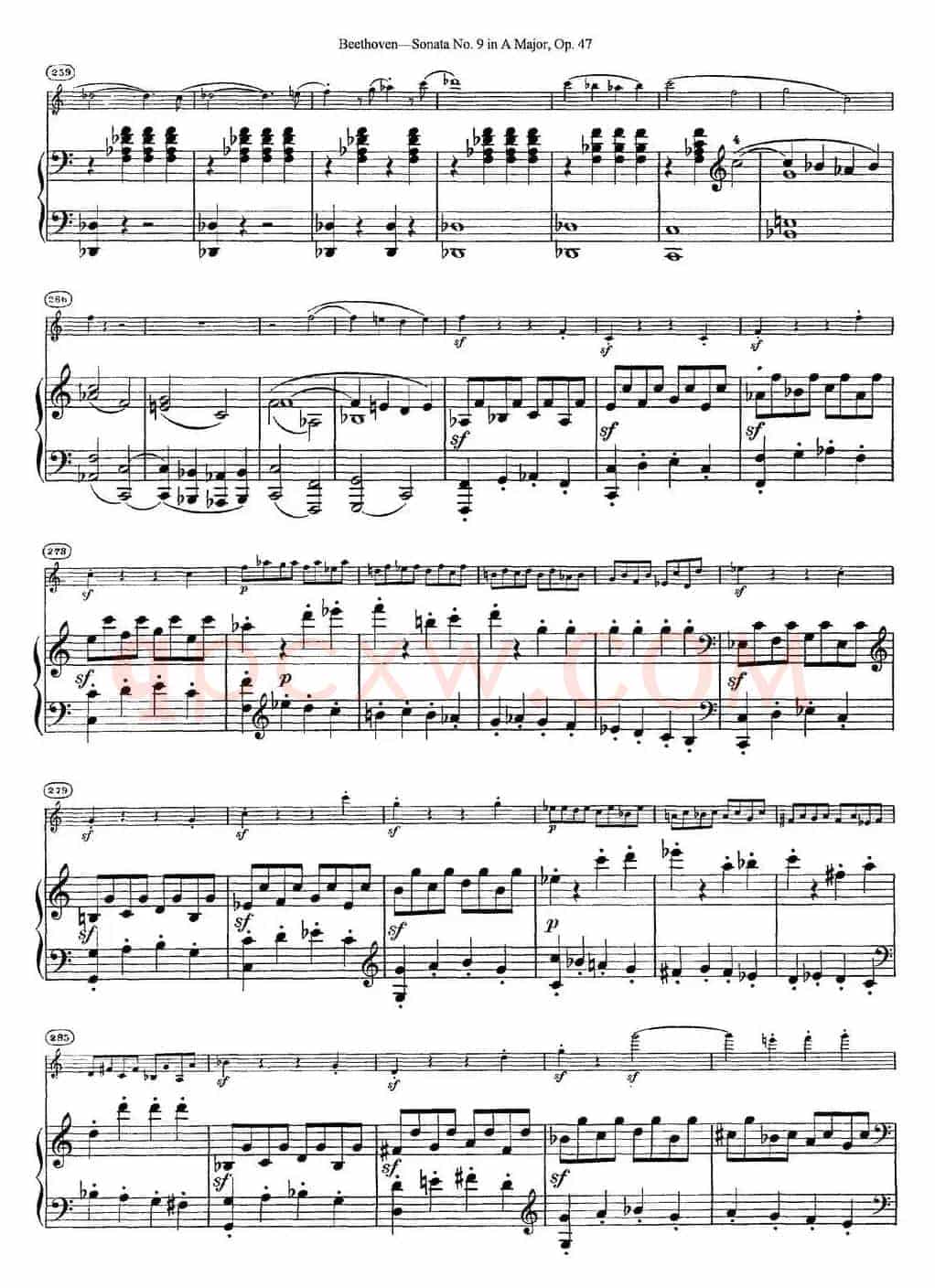 Violin Sonata No.9 in A Major Op.47（小提琴+钢琴伴奏）