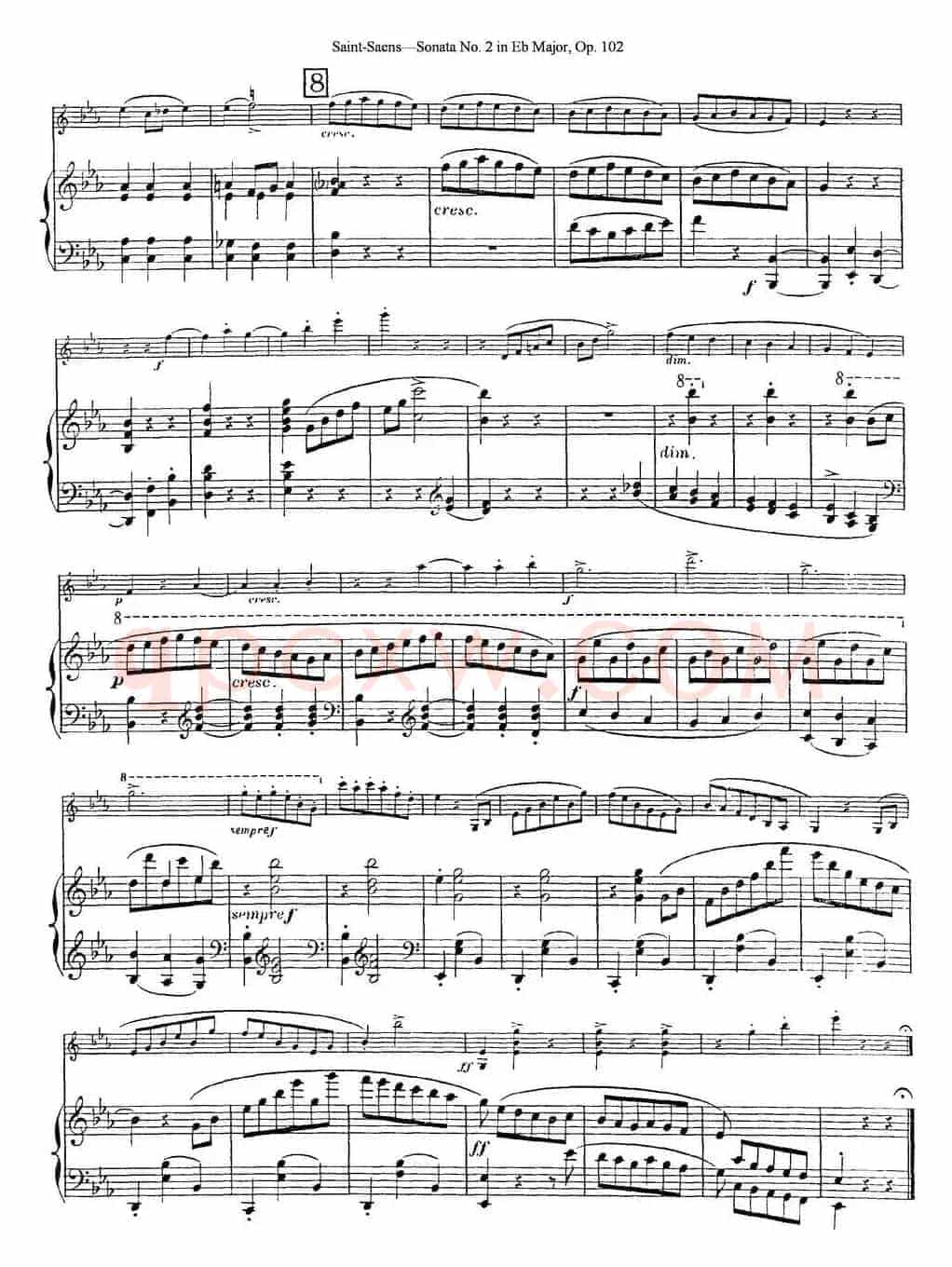 Violin Sonata No.2 in Eb Major Op.102（小提琴+钢琴伴奏）