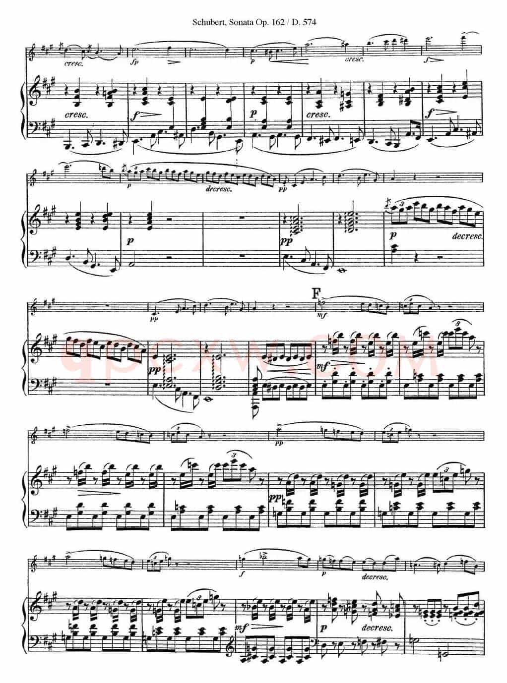 Violin Sonata in A major Op.162 D.574（小提琴+钢琴伴奏）