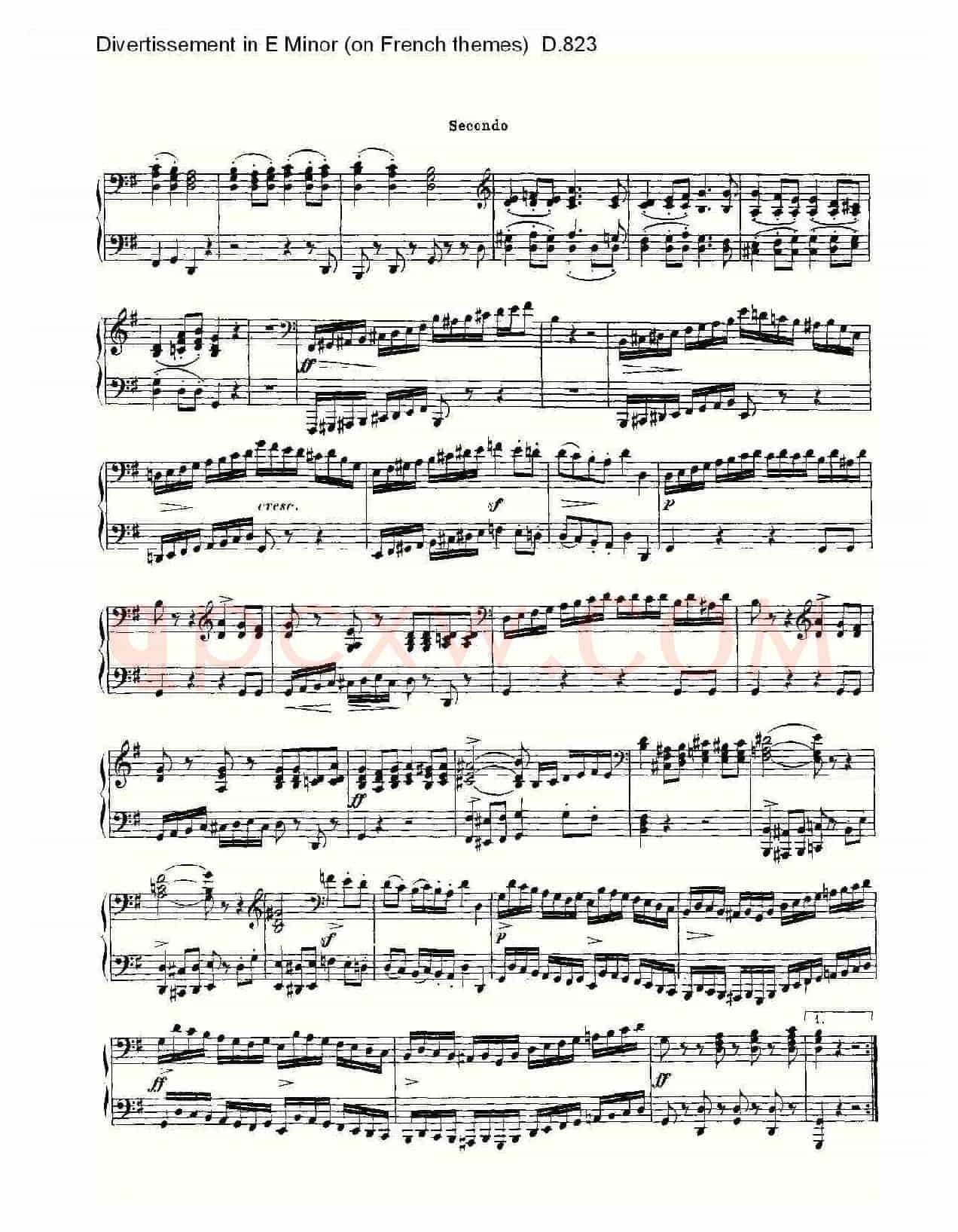 Divertissement in E Minor(on French themes)