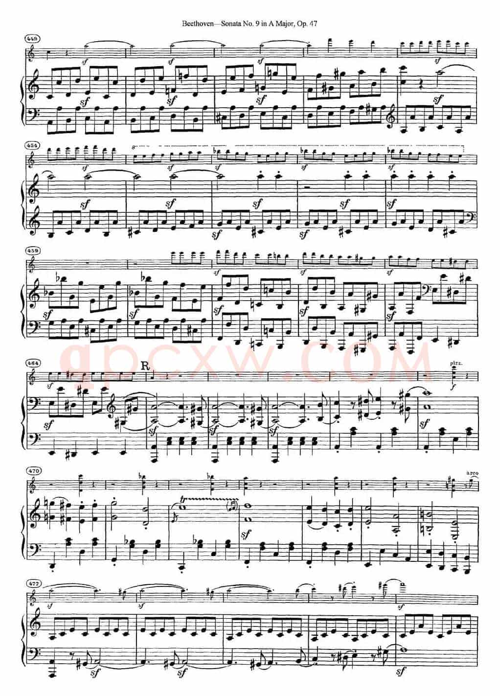 Violin Sonata No.9 in A Major Op.47（小提琴+钢琴伴奏）