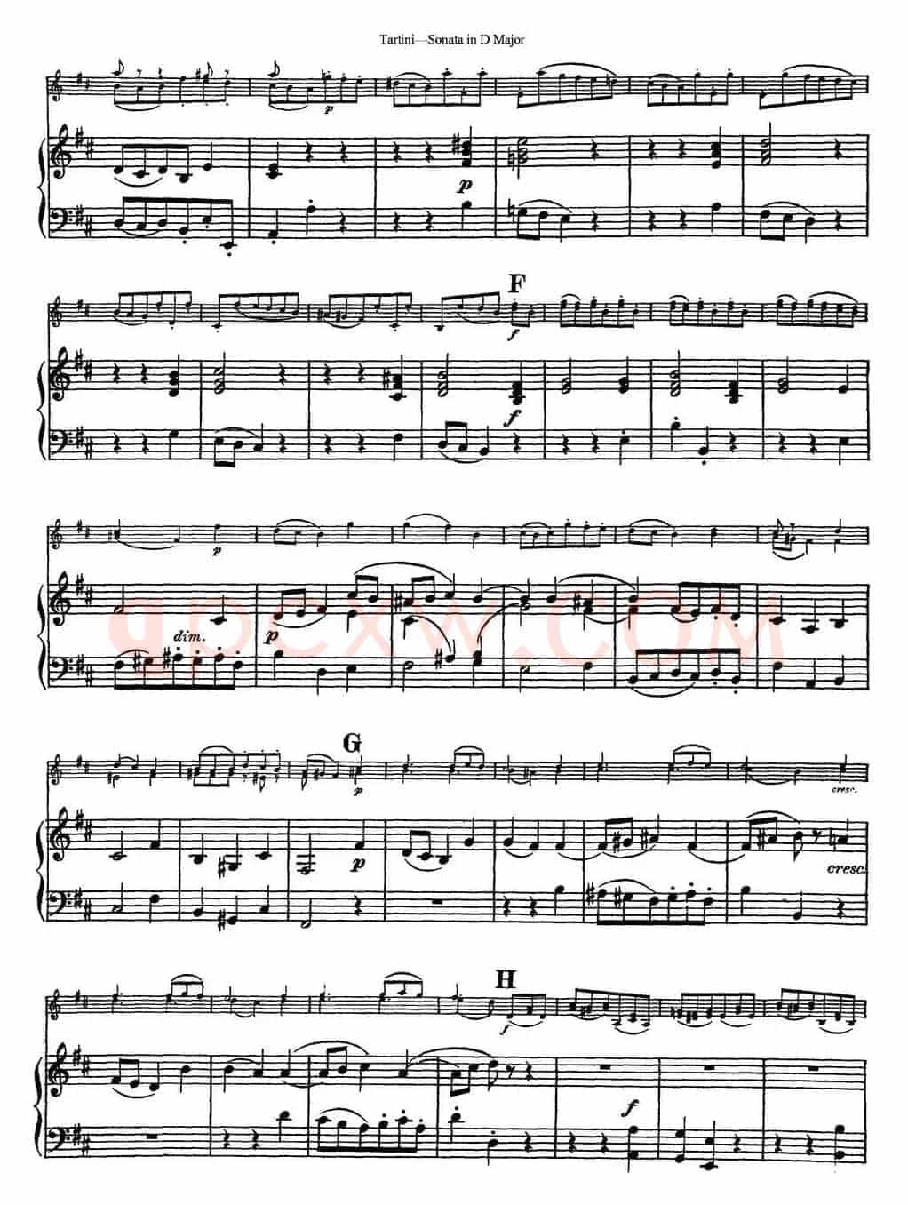 Violin Sonata in D Major（小提琴+钢琴伴奏）