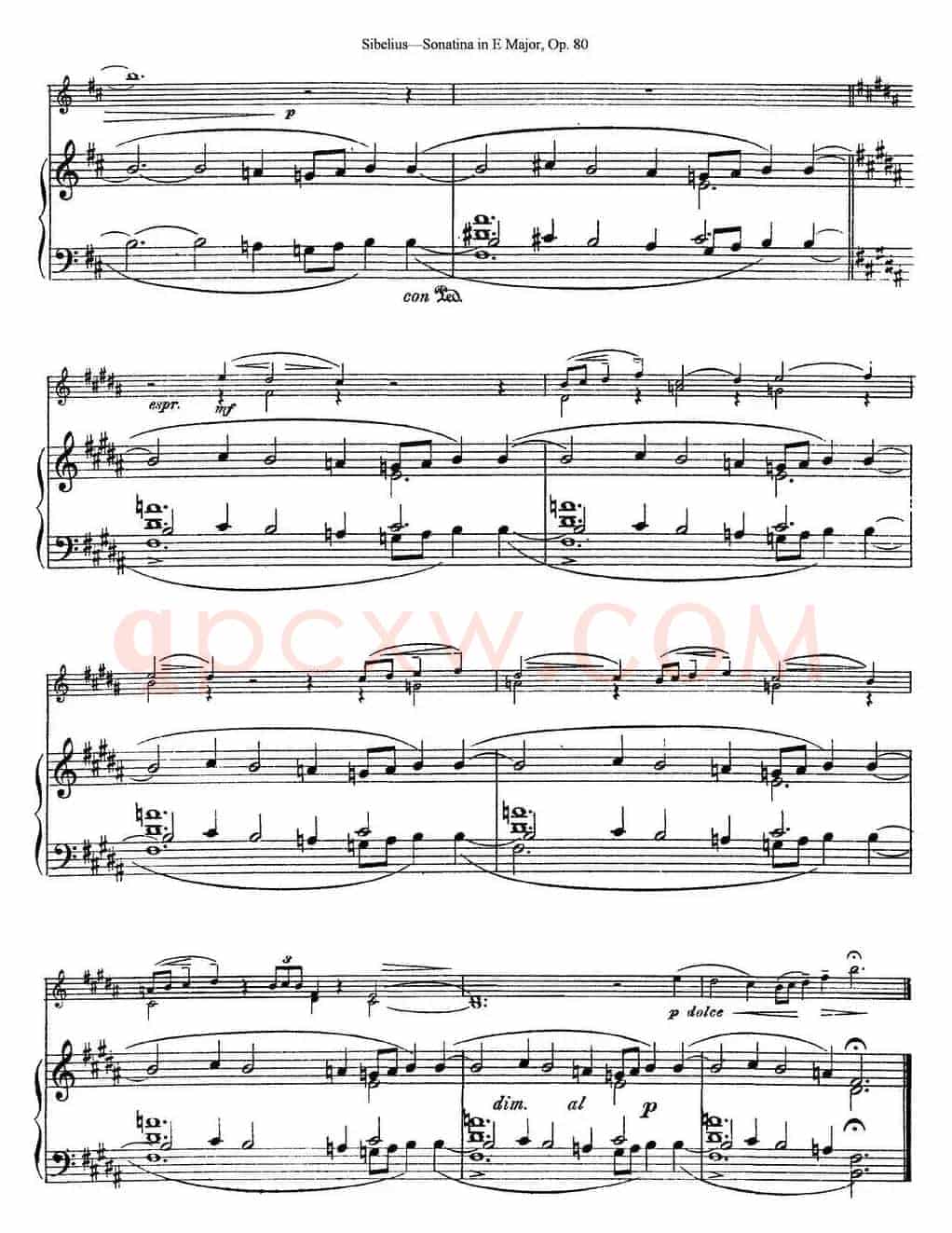 Violin Sonatina in E Major Op.80（小提琴+钢琴伴奏）