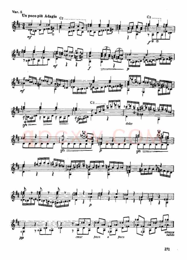 西班牙弗里亚斯主题变奏曲（古典吉他）