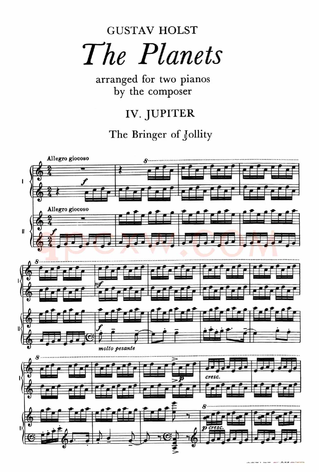 The Planets Op.32(双钢琴)(行星·第四乐章 木星—欢乐使者)