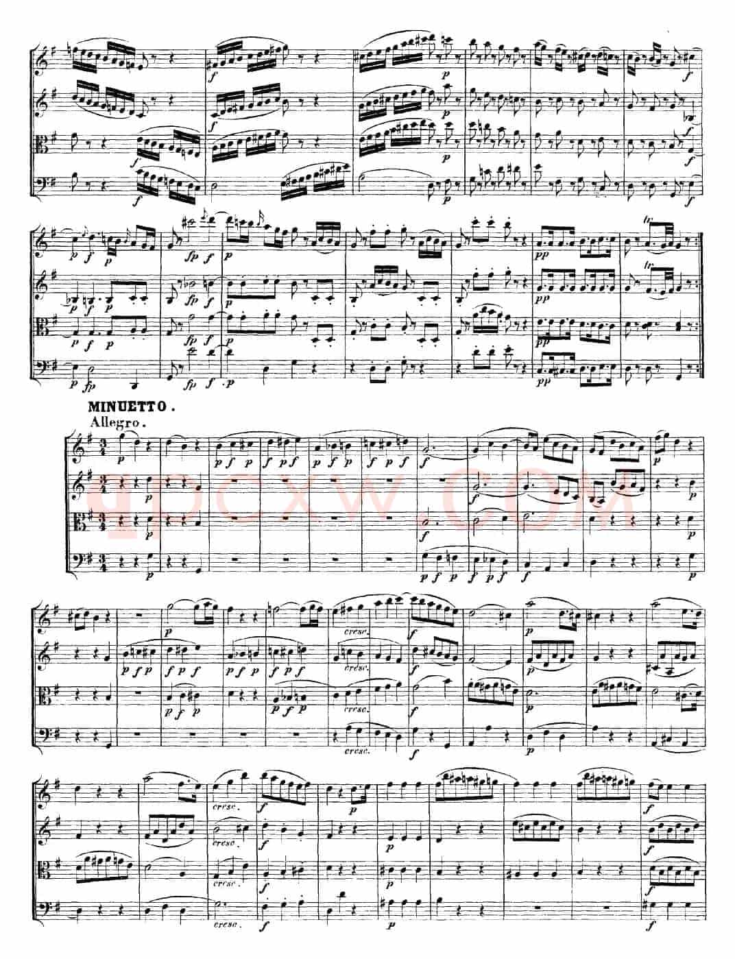 Mozart《Quartet No.14 in G Major,K.387》（总谱）