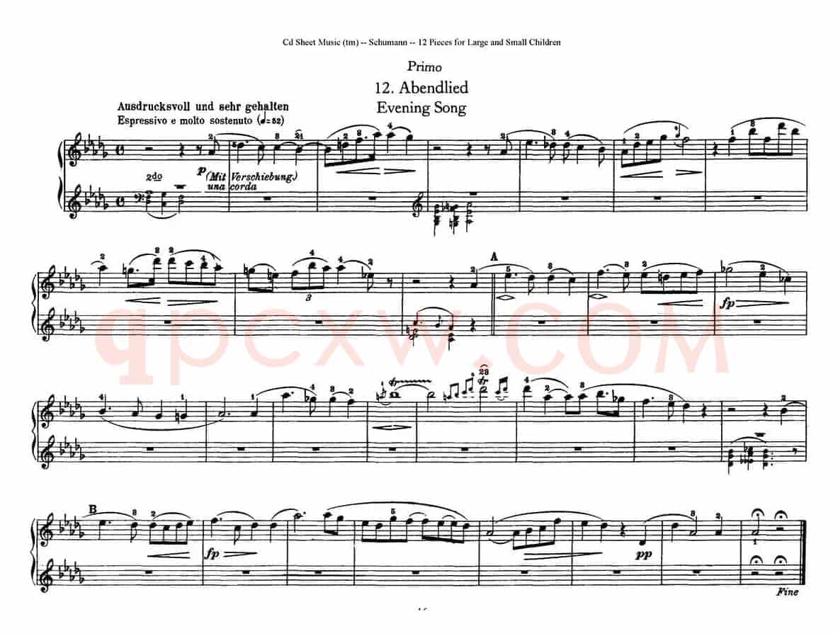 12首为孩子们而作的四手联弹曲 Op.85(四手联弹)(12)