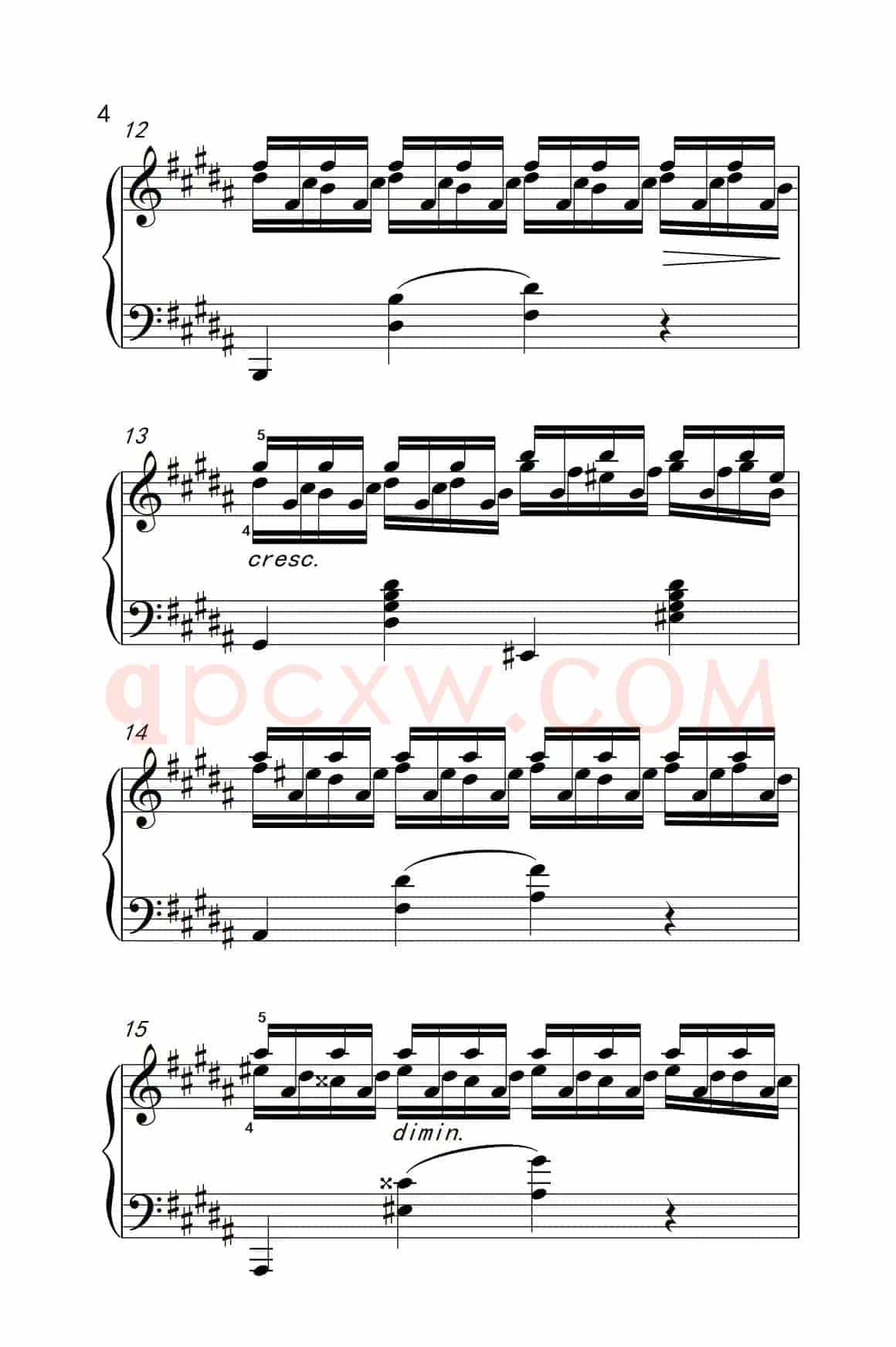 莫什科夫斯基 钢琴练习曲（第十五首）
