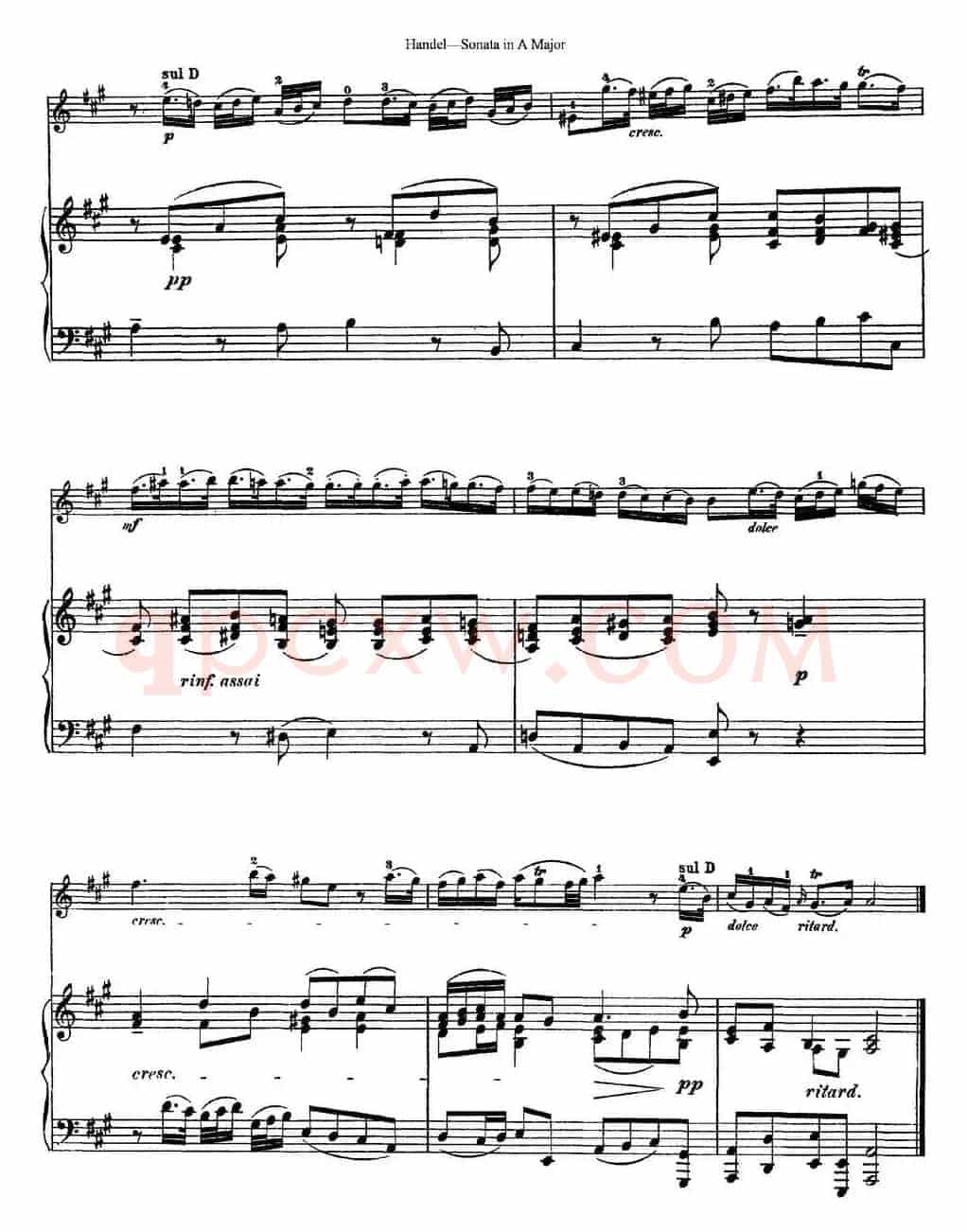 Violin Sonata No.5 in A major（小提琴+钢琴伴奏）