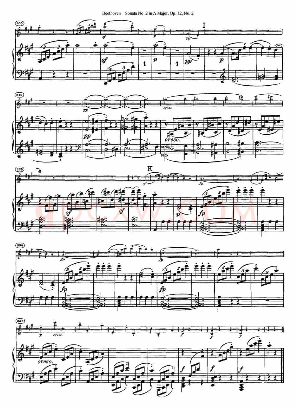 Violin Sonata No.2 in A Major Op.12 No.2（小提琴+钢琴伴奏）